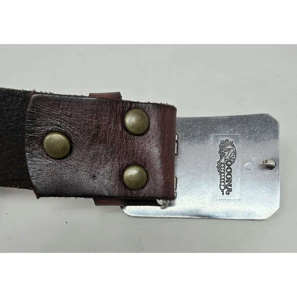 Nocona Western Brown Leather Belt Rodeo Cowboy Removeable Buckle 36” Waist - Picture 6 of 11